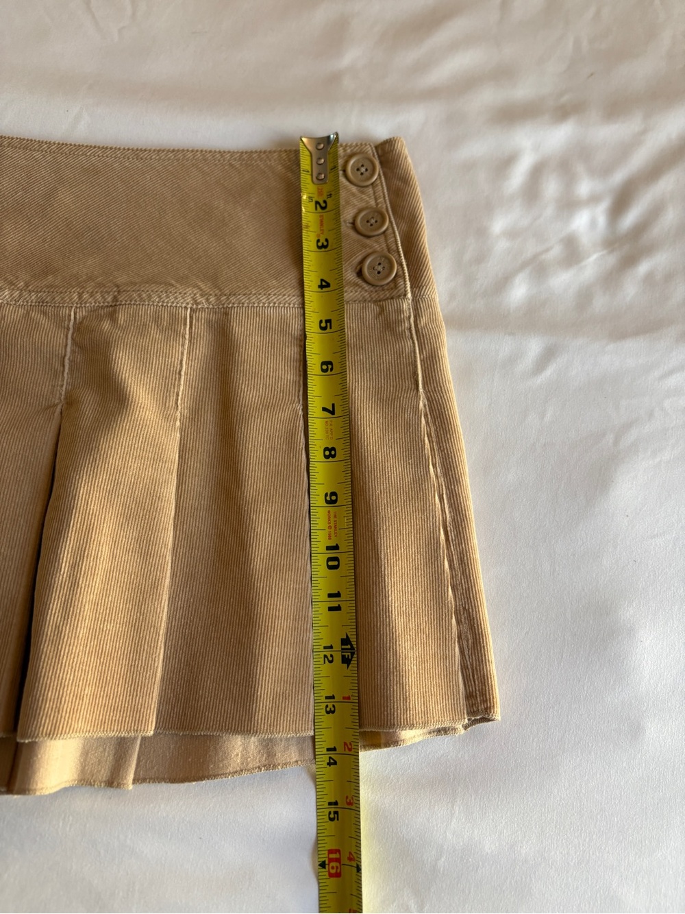 Aeropostale Khaki Corduroy Pleated Mini Skirt Y2K Preppy Dark Academia Coquette - Picture 4 of 4